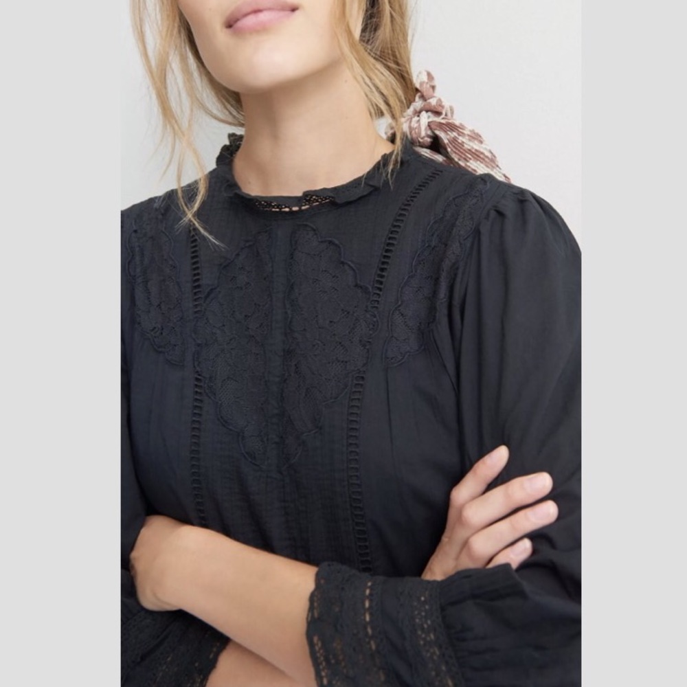 🔴SOLD🔴Anthropologie Farm Rio Black Dress L - Picture 4 of 13